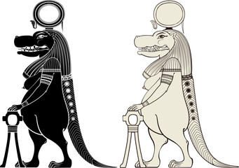 Egyptian ancient symbol. Isolated figure of ancient egypt deities.Religion icon.Culture.Design element.