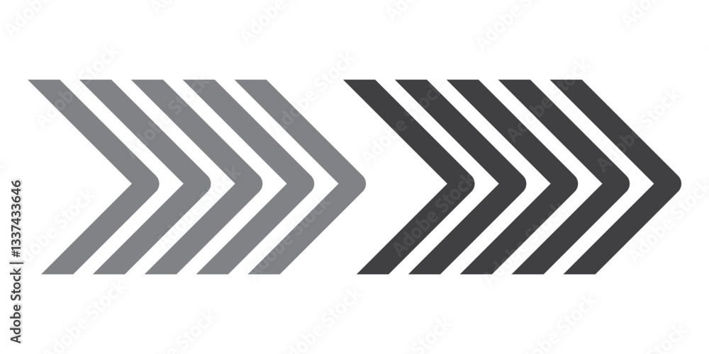 Poster a chevron arrow. dynamic moving arrow symbol. arrow moving dynamic sign. road lines arrow zigzag che