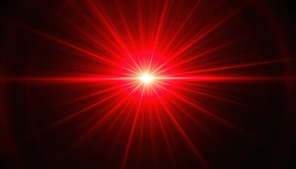 Intense red lens flare bursts across a dark void, glow, background