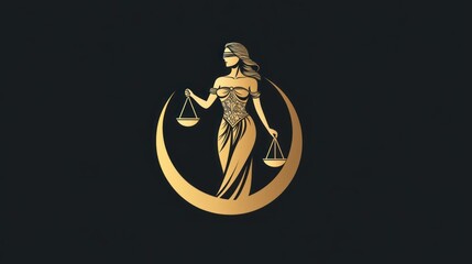 Justice Lady Emblem, Legal Concept, Symbolism, Dark Background