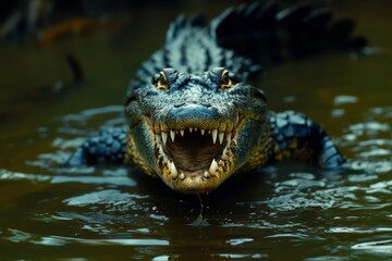 Obraz premium Crocodile Jaws in Water