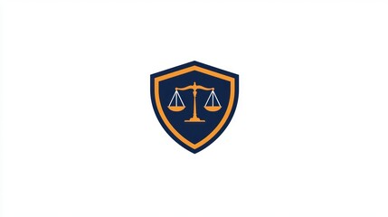 Legal shield, justice scales, abstract symbol, for law firms, protection