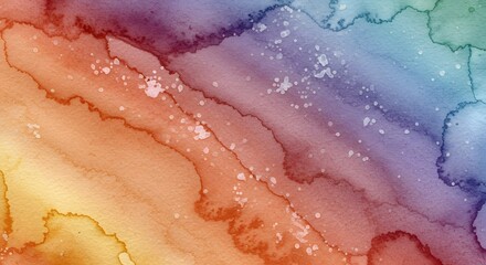 Obraz premium Colorful Watercolor Texture Background with Splatters and Blended Shades