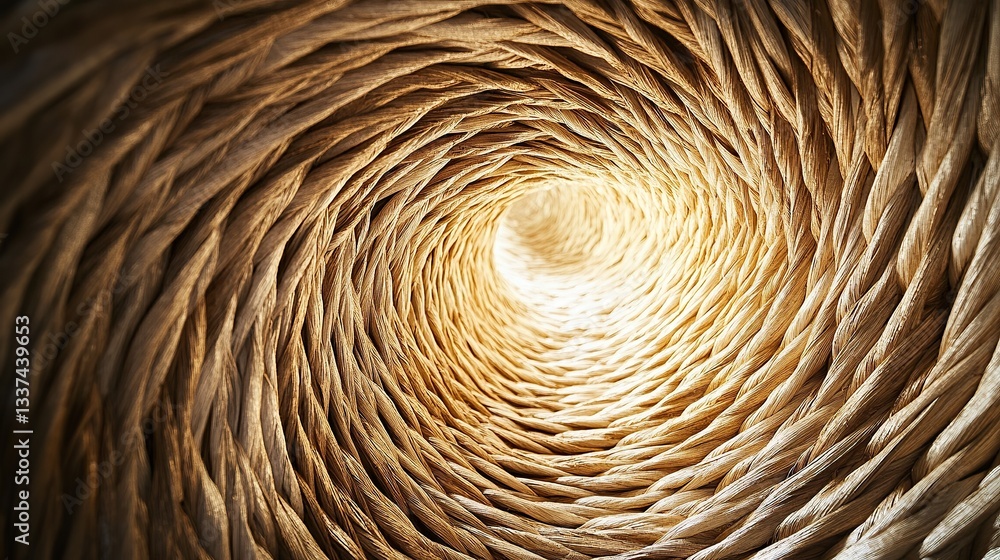 Poster the repetitive pattern of interwoven straw in a basket