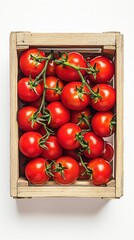 Fresh Tomatoes in Wooden Box	