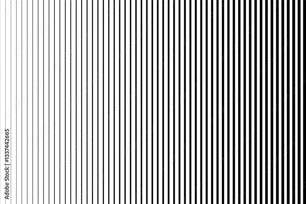 Fototapete halftone minimal striped abstract background. black and white pattern with gradient lines. digital c