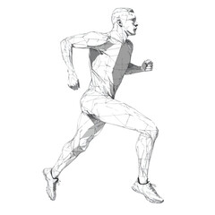 Fototapeta premium Dynamic Athlete Running Closeup Sports Back EPS Image