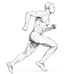 Fototapeta premium Dynamic Athlete Running Closeup Sports Back EPS Image