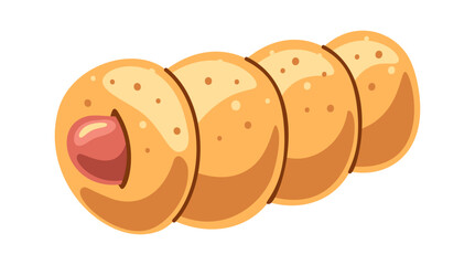 Baked dough sausage tasty snack