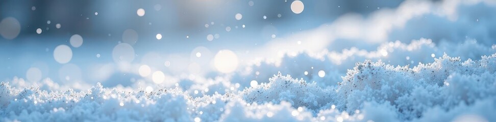 Naklejka premium Shimmering silver and white confetti flurry on snow , overlay, crystal