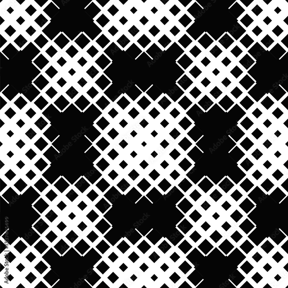 Poster black and white geometrical square pattern background - abstract vector design