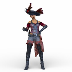 女性海賊　3DCGレンダリング