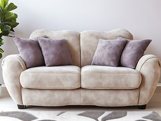 Fototapeta premium Beige Sofa for Modern Living Room Interior.