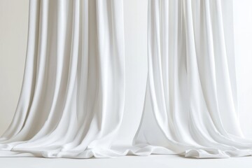Elegant white drapes.  Soft, flowing fabric.  Simple design