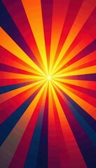 Obraz premium Vibrant sunburst, radiating stripes in warm hues, effect, glow