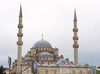 Grand mosque with twin minarets