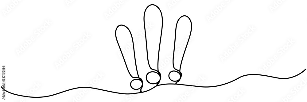 Poster exclamation marks set continuous line drawing. attention symbol. warning sign. vector illustration i