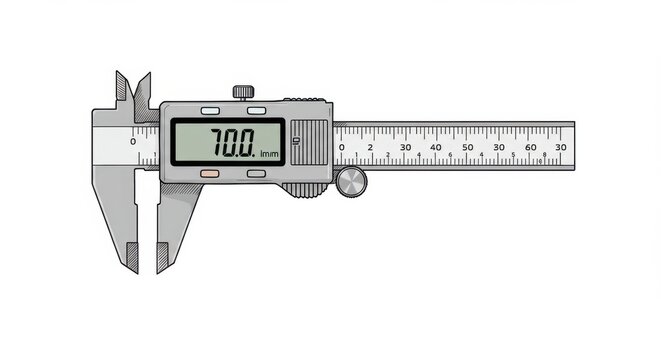 Digital Caliper Line Art