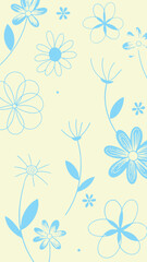 Floral abstract seamless patterns. Vector design for different surfases.