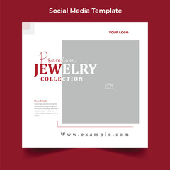 Luxury jewelry sale social media post template
