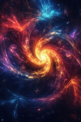 Fiery abstract vortex of cosmic energy