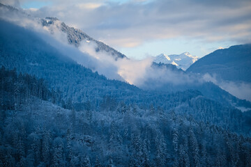 Snowy peaks of the Alps in Austria
