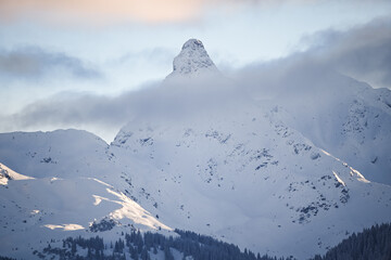 snow covered mountains