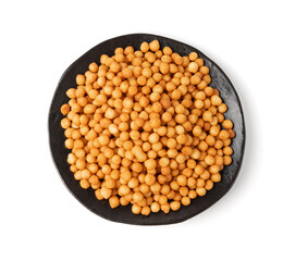 Small pastry balls, fried crispy wheat soup pearls, salad egg puffs or choux pastry