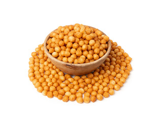 Small pastry balls, fried crispy wheat soup pearls, salad egg puffs or choux pastry