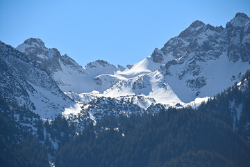 Snowy peaks of the Alps in Austria