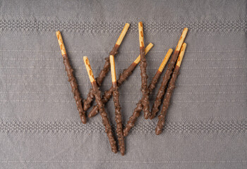 Chocolate cookie sticks, long choco pastries, japan biscuit tubes, korea cracker sticks