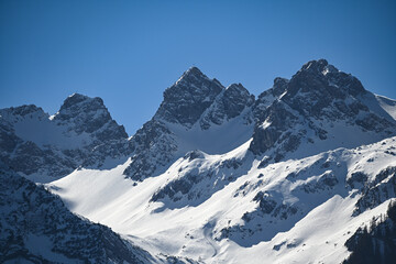 Snowy peaks of the Alps in Austria