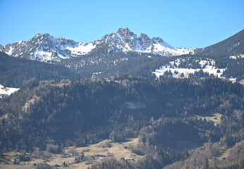 Snowy peaks of the Alps in Austria