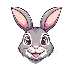 Obraz premium Cute Adorable Rabbit Head Cartoon Character