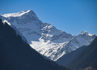 Snowy peaks of the Alps in Austria