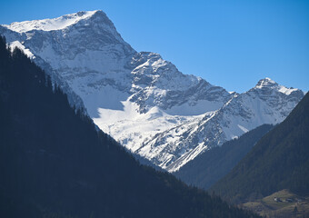 Snowy peaks of the Alps in Austria