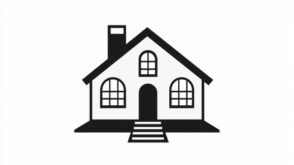 Fototapeta premium Simple House Icon, Flat Style, Graphic Design Element, Vector Illustration, Use in Apps, Websites, or Print Design