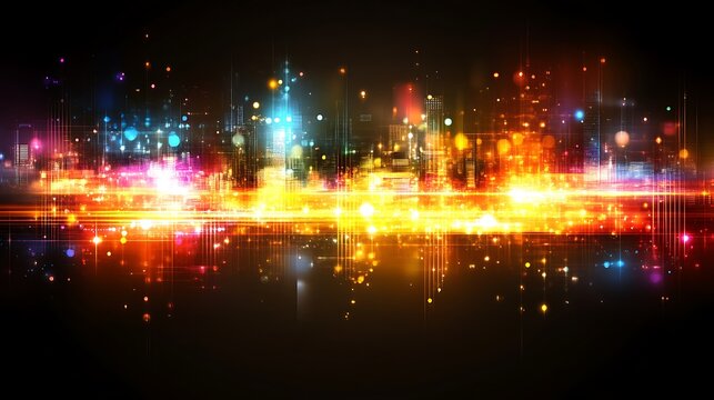 Vibrant City Nightscape for Glowing Lightscape.