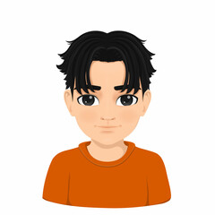 Portrait of a boy with his hair combed to the side