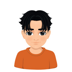 Portrait of a boy with his hair combed to the side