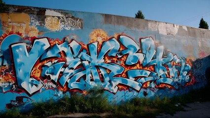 Graffiti Writing on Street Wall 96