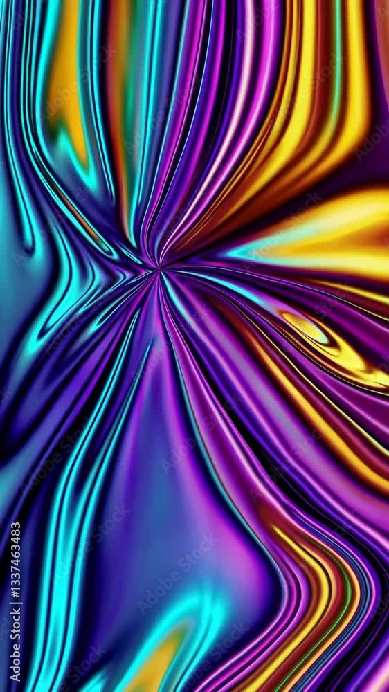 Poster vibrant abstract liquid swirls in dynamic multicolor motion with hypnotic patterns