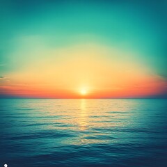 Fototapeta premium Vibrant Sunset over Calm Ocean.