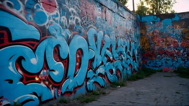 Fototapeta Graffiti Writing on Street Wall 2