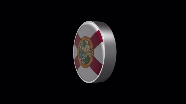Florida State Flag Icon Loop With Transparent Background