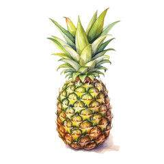 Fototapeta premium pineapple isolated on white watercolor