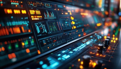 Fototapeta premium A SCADA system optimizing energy distribution in smart grid infrastructure, SCADA, Intelligent and efficient