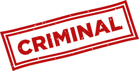 Criminal square grunge rubber stamp.