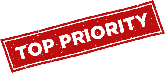 Top priority square grunge rubber stamp.