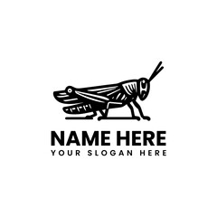 Stylized grasshopper vector graphic. Nature insect design